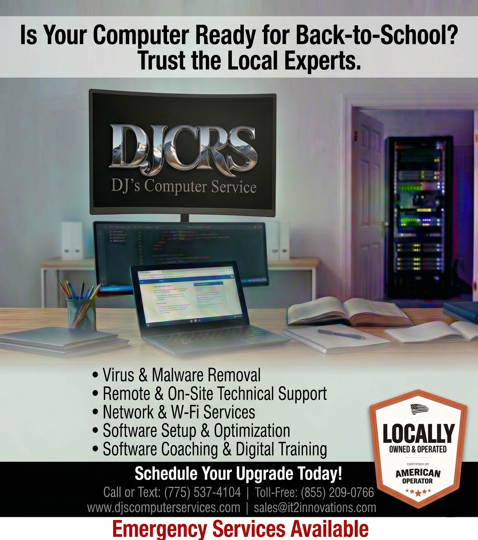 Current monthly promotion from DJ's Computer Services